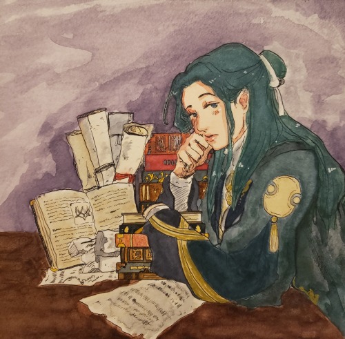 sleepinglionhearts:oh, sleepy scholar, what are you up to?