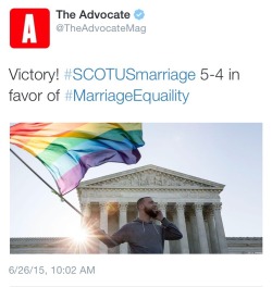 goddessblood:  Same sex marriage just became legal across the entire U.S.!!!