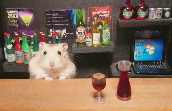 jesus-is-cumming:  black—lamb:  mayahan:  Little Hamster Bartenders Serving Tiny