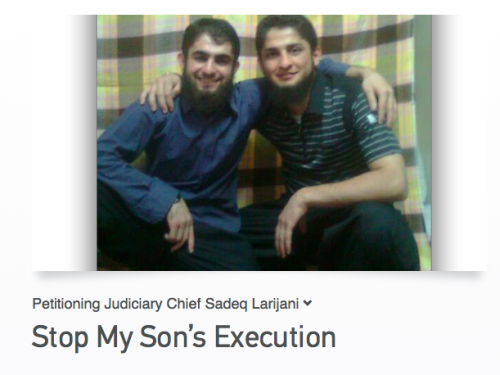 standwithfreeiran:My Son Shahram Ahmadi has been sentenced to death. He is 26 years old and has spen