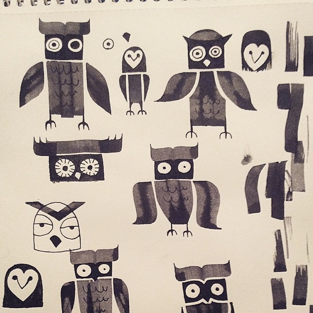 ihatepeas:  Calligraphy Owl-takes #calligraphy #owl #illustration #illustagram #design
