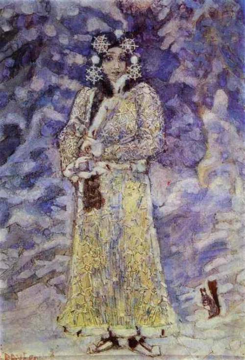 mikhail-vrubel: The Snow Maiden, 1895, Mikhail VrubelMedium: gouache,paper