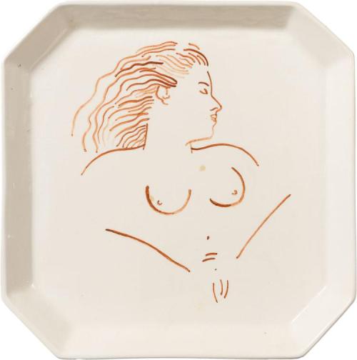 Glazed porcelain plate by Jeroen Henneman (Nederlands, *1942)