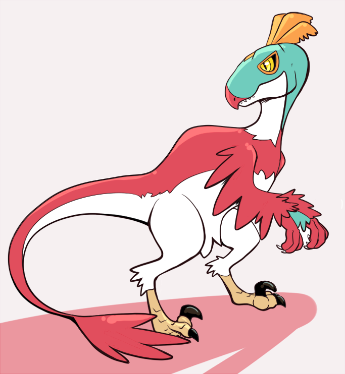 I was curious of how Hawlucha would look as a velociraptor.