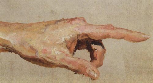 artist-polenov:Left hand with the index finger, 1885, Vasily Polenov