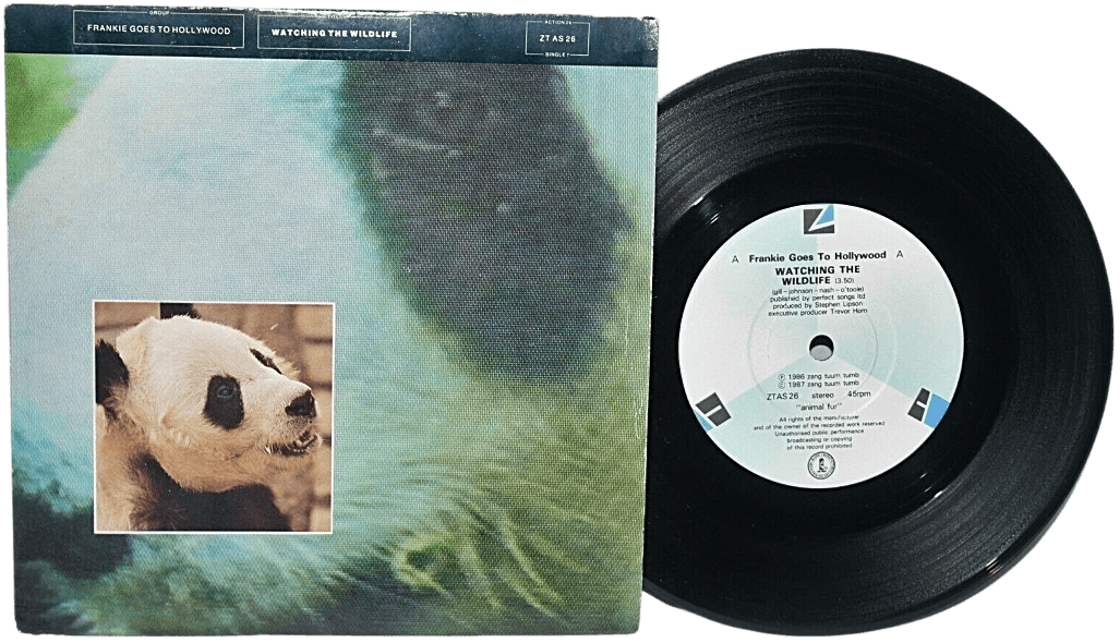 <p>“Watching The Wildlife” panda 7″ vinyl - Frankie Goes To Hollywood (ZT AS 26) 1987<br/></p>