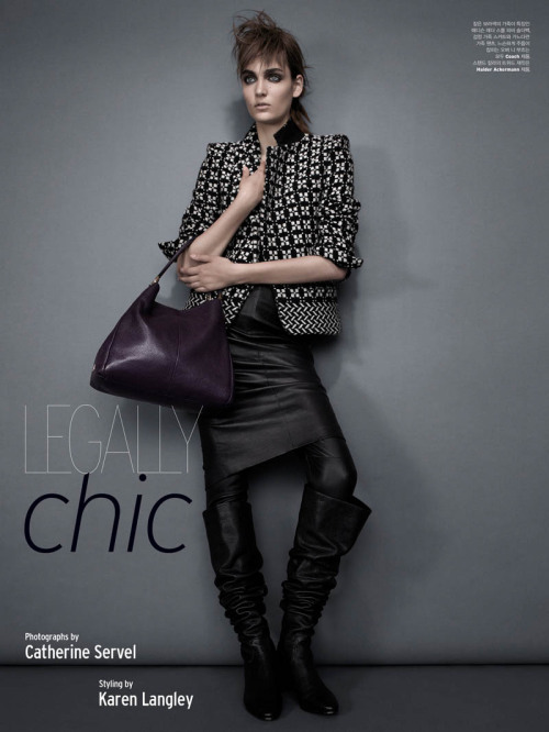 Zuzanna Bijoch in Haider Ackermann over-the-knee boots For the October cover story of W Korea, &