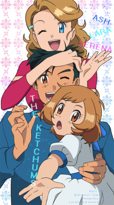 novanoah:  In the mood for the Ketchum family but with the tiny!Lara version of them, so here~! (it was therapeutic)Friendly reminder!It’s almost time for the 1st Anniversary of amourshipping canon! 💋(get ready for when the date arrives!)(side note,