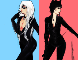 mechromance:  black cat/catwoman by =battlerobots 