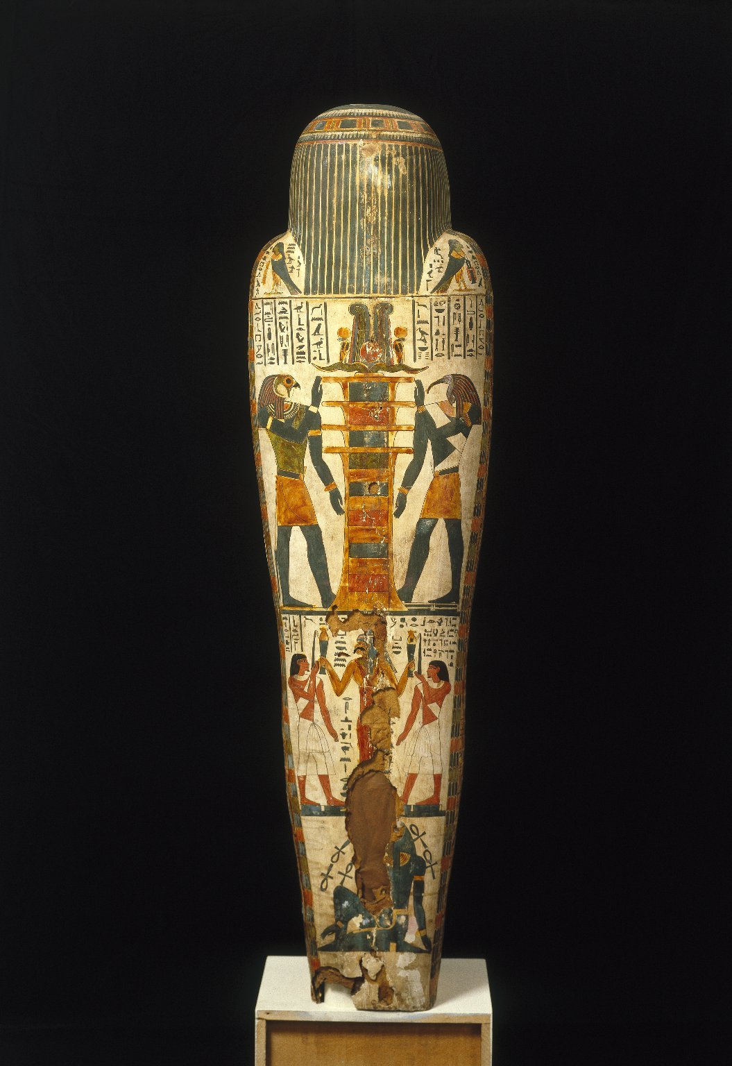 ancientart:  Cartonnage of Nespanetjerenpere. This Egyptian coffin dates to the Third