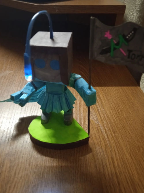 My Friend Made A Figure Of My Mascot (Neri Bot)! And Yes, This Lightbulb Glows Blue