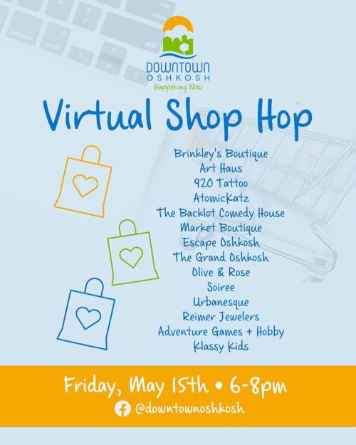 We invite you to shop from the comfort of your couch on Friday May 15th from 6 to 8pm. Join us, and 