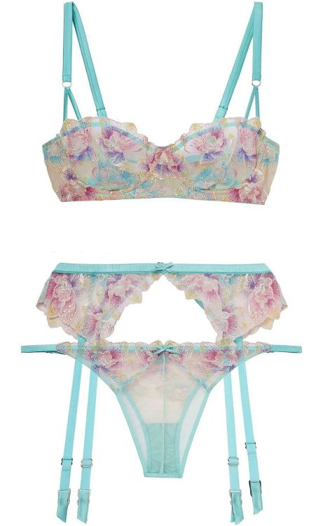 Fleur du Mal | Pixie • Swiss pastel floral embroidery + soft shimmer thread + silk