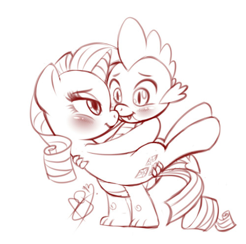pia-chan:  I’ve noticed a slight lack of sparity pics these days… so I had to do something in the matter! Who says Spike isn’t enough dragon for his damsel in distress? ****edit**** fixed the pic, due proportions issues. Yeah, drawing late before