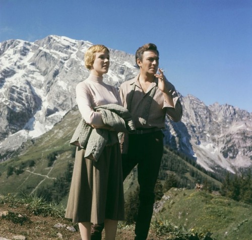 countess–olenska:Christopher Plummer and Julie Andrews while filming The Sound of Music (1965)