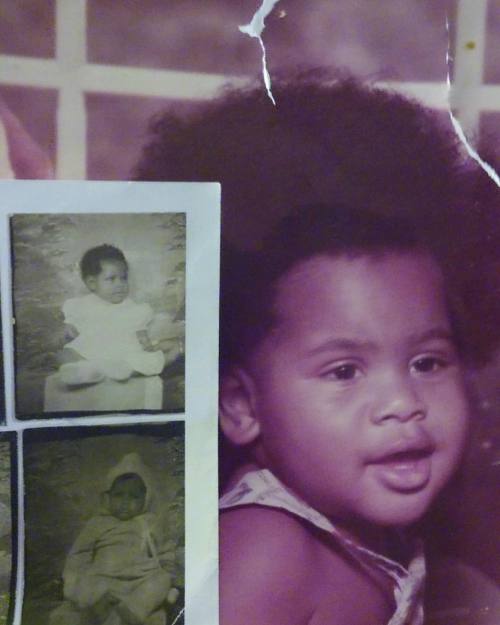 #TBT my mom sent me this with her pictures to the left lol #Overalls like a g! #Afro popping!