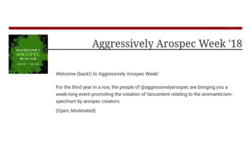 aroworlds: aggressivelyarospec:  Friendly reminder that we have a fanfic collection at AO3! You can 