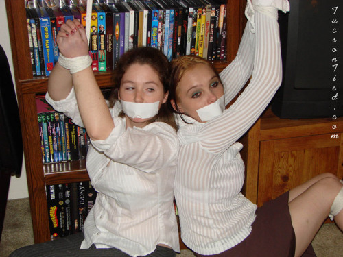 nowheretohide14:Angel and Mercedes from Tuscon Tied. I love bound and gagged back to back cuties.