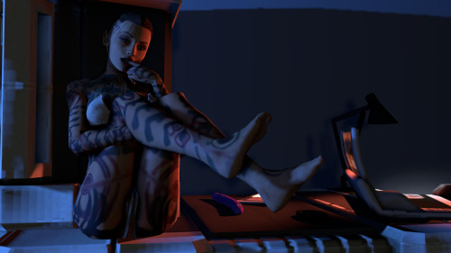 ltr300:  “For Shepards birthday some of the girls gave him some sexy photos and Liara couldn’t get Sam to do it so she got one of her while asleep.” A clean and dirty version for each except the sam one.