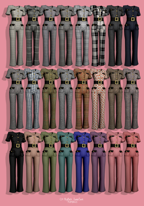 [RIMINGS] CH BigBelt JumpSuit- DRESS- NEW MESH- ALL LODs- NORMAL MAP- 24 SWATCHES- HQ COMPATIBLEDOWN