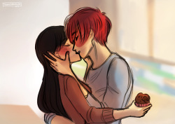 teenytraveler:    Todomomo Christmas - Day 2: Gifts/ Baking/ First Snow  I made two prompts in one drawing because I can!! &gt;:D @todomomo-christmas this event is giving me cavities!! 