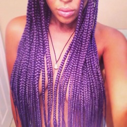 brown-princess:  niquebynature:  Purple Box Braids Inspo  Yes yes yes!!!!!!!!!!!