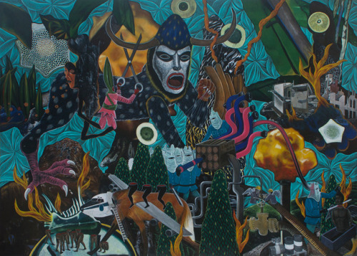 ymutate:Rodel Tapaya, Repatriated Bodies, 2014, Acrylic on canvas, 243 × 335 cm