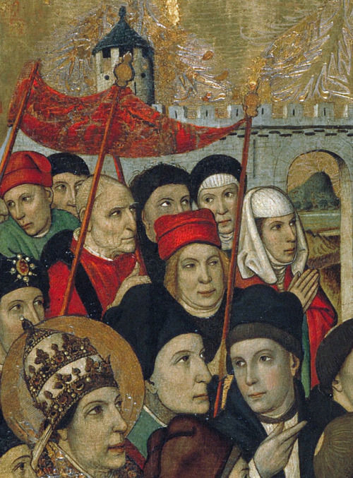 Jaume Huguet - Apparition of Saint Michael at the Castle of Sant'Angelo (c. 1455). Detail.