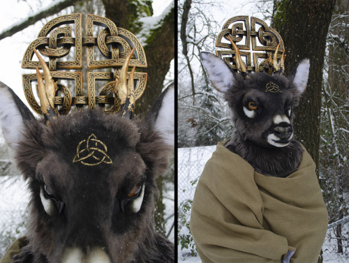  The celtic deer! Featuring gold leaf antlers, eyes, and tongue, and hand-painted detail work. All p