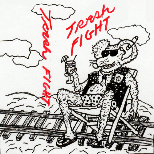 Front and back of J-Card art work I did for bloomington oogle rock band, Trash Fight. 