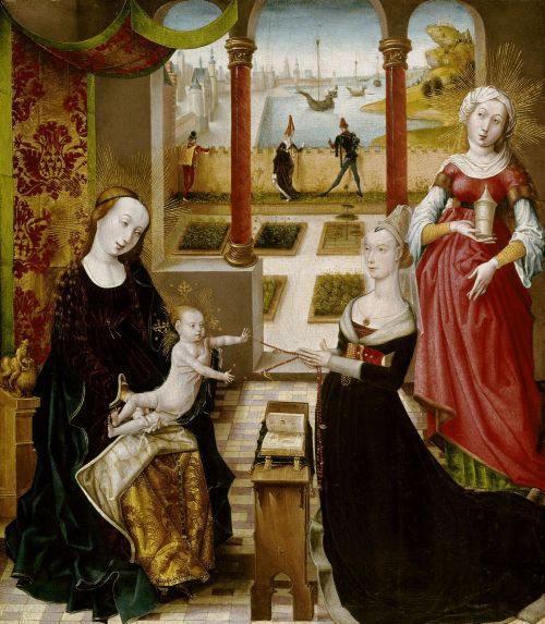 Madonna with Donor and St Mary Magdalene by an unknown Flemish master Flemish (active 1470-80 in Bru