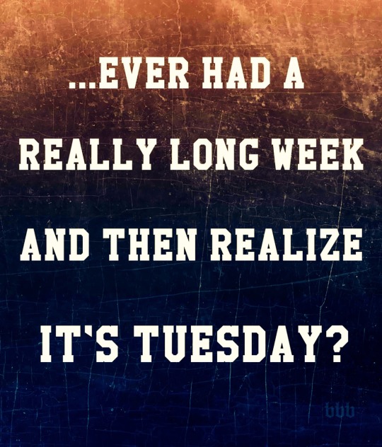 bigbadbruno:   Tuesday   Yeah.. and you know it’s only going to get worse as the week goes on.. 