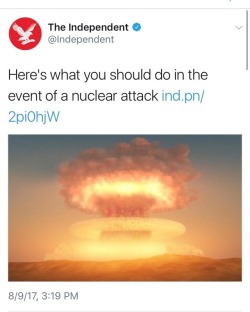 transgirlpinup: lime-vodkaaa:  goodshinyhunter:   tripprophet:   weavemama:  ladies and gentlemen we have officially reached the “in case a nuclear attack happens” phase……. [x]  This shit is wild.   There should be an amber alert or something