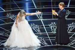 gagasgallery: Lady Gaga introduces Julie Andrews onstage during the 87th Annual Academy Awards at Dolby Theatre on February 22, 2015 in Hollywood, California.