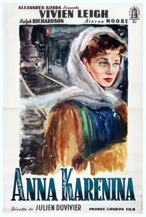 A beautiful vintage movie poster for Anna Karenina in 1948. 