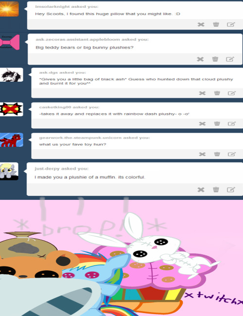 babyscoots:  t-Too much stuff…*twitchy twitch* (edit: bigger size)  x3!