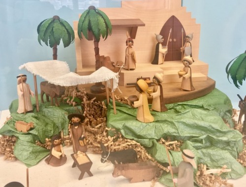 mlimri: In “Happy to Serve,” a nativity set from Germany, the figures are simple with a 