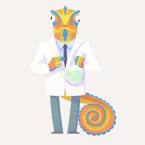 Chameleon scientist#art #animals #chameleon #illustration #illustrationartist #digital #scientist #p