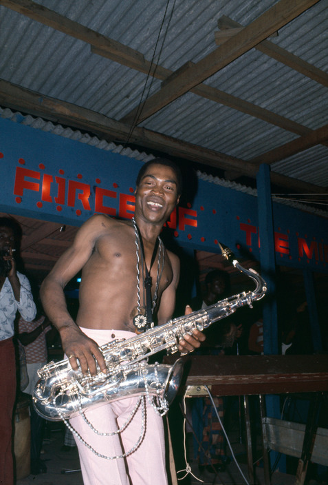 moredarkthanshark:  Fela Kuti, Lagos, Nigeria, 1977 by Bruno Barbey