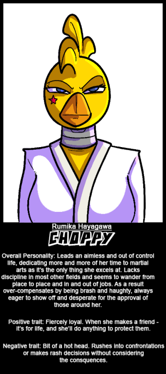 Choppy’s personality sheet for 5N@F’s Fight AU.