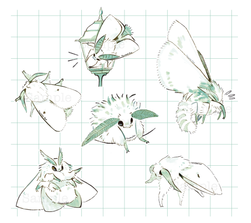 fauxpapillons:Moth sticker designs I just