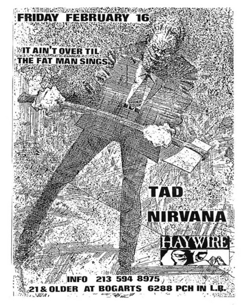 Em 16 de Fevereiro de 1990 o NIRVANA tocava no Bogart&rsquo;s, em Long Beach, Califórnia.