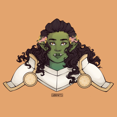 a disney princess but make her a half-orc paladin (new D&amp;D character! Her name is Tyrsa Suns