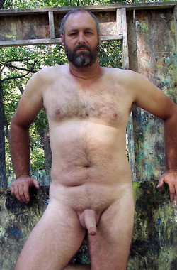 Naked fat hairy man