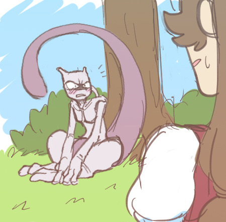 mewtwoofficial:  jigokuhana:  Had a cute follow-up idea to my previous doodle comic…which seemed to kill a lot of you with feels. :| Since Mewtwo was alone for so long and had some rough times, I doubt the guy would actively ‘ask’ to be pet on the