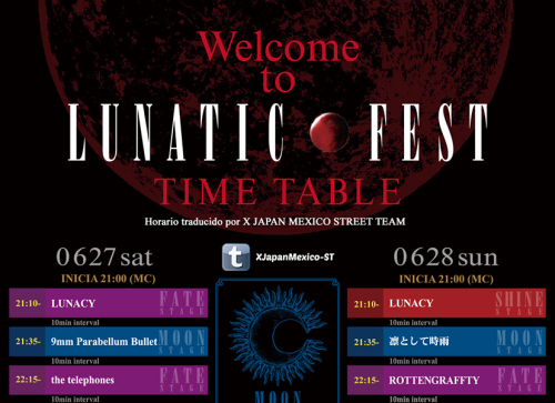 ¡Bienvenidos al LUNATIC FEST!Este 27 y 28 de Junio tendremos la oportunidad de ver en vivo el Lunati
