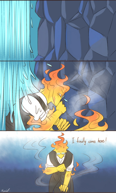 mooncatyao:  [Flowey-3] Grillby & little Sans<First part>(Previous)/(NEXT)[GLS timeline]You can support me on KO-FI ~ ☕  About detail~