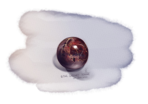 Star garnet sphere, digital painting practice.