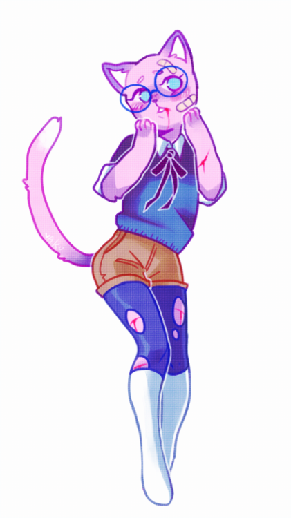 sugoihime:  a beat up cat of mine named bambi  
