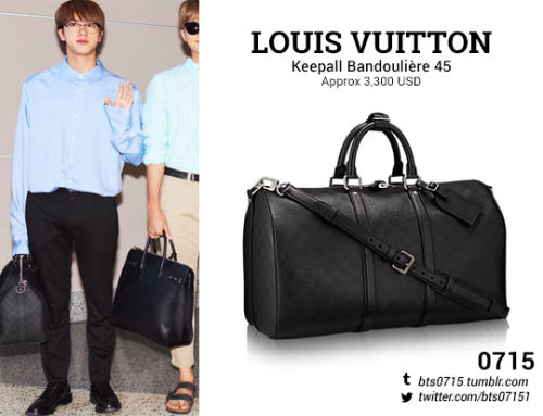 BTS FASHION/STYLE FINDER — 161104  YOONGI : LOUIS VUITTON - Keepall 45